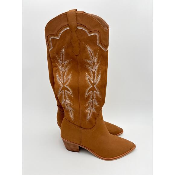 Dolce Vita Shiren Western Cowgirl Boot Whiskey Nubuck Size 9 - Picture 2 of 10